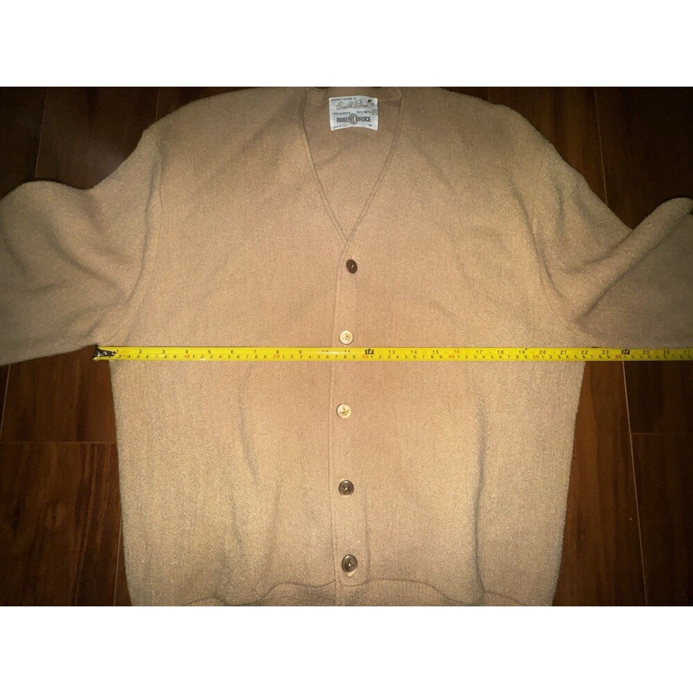 Vintage 60s Robert Bruce Arnold Palmer Alpaca Wool Cardigan Sweater USA M - Picture 6 of 13